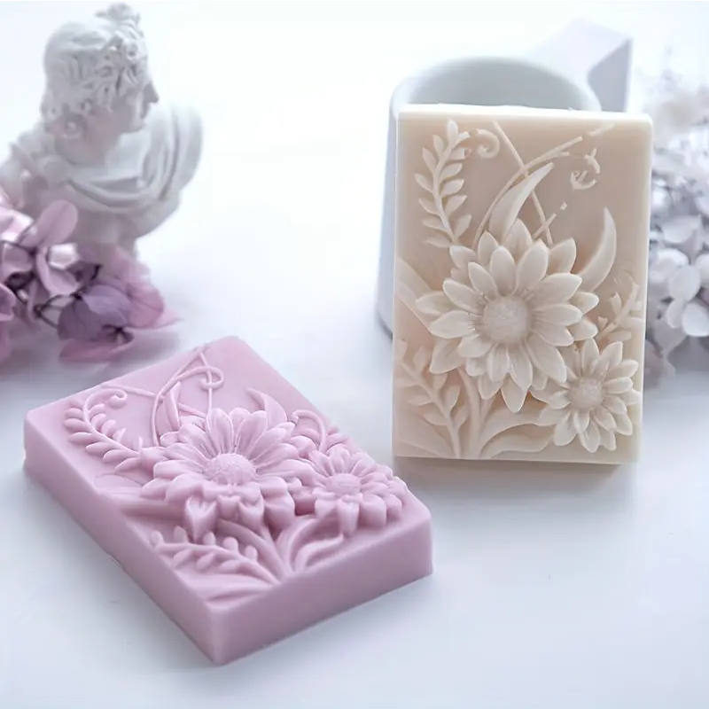 Candle Making Party - 3D Flower Square Soap Silicone Mold