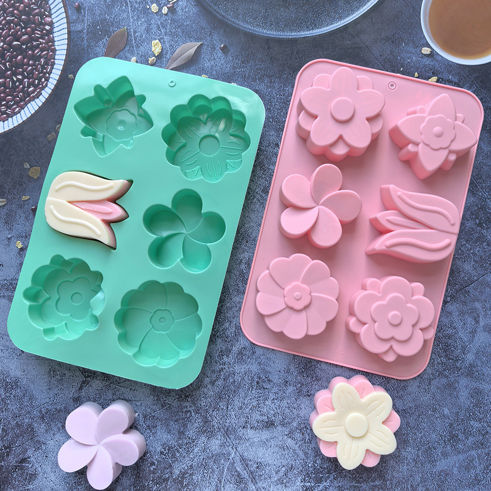 Candle Making Party - kinds Flower Silicone Molds Different Flower-shaped