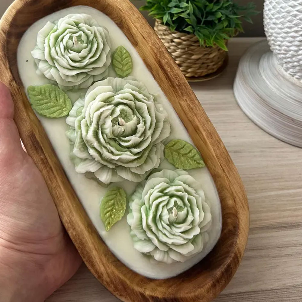 Peony Rose Silicone Candle Mol - Candle Making Austin review and price