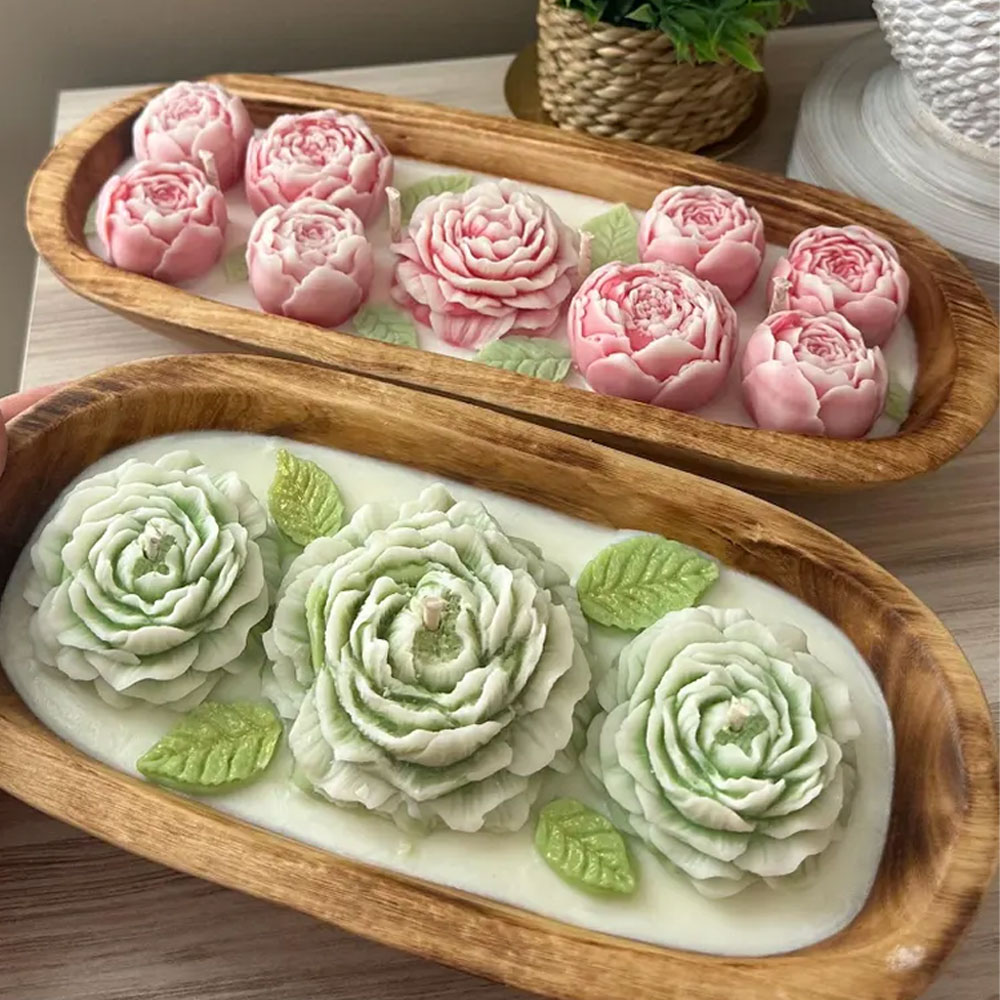 Peony Rose Silicone Candle Mol - Candle Making Austin review and price