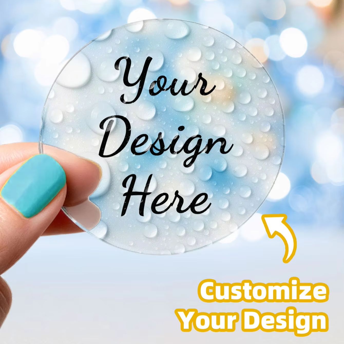 1/50/100PCS Custom Round Water - Label Sticker Round review and price