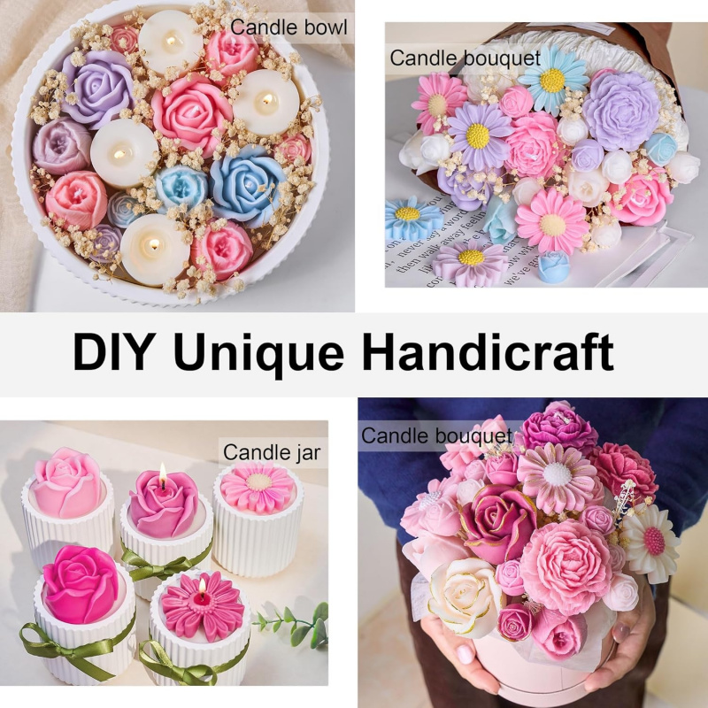 5Flower Candle Mold Set，3D Flo - Candle Making Party review and price