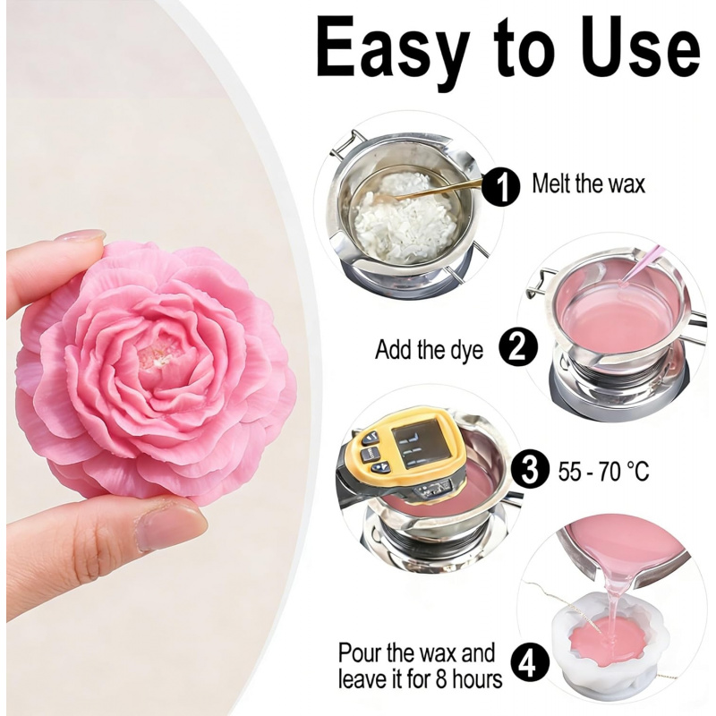 5Flower Candle Mold Set，3D Flo - Candle Making Party review and price