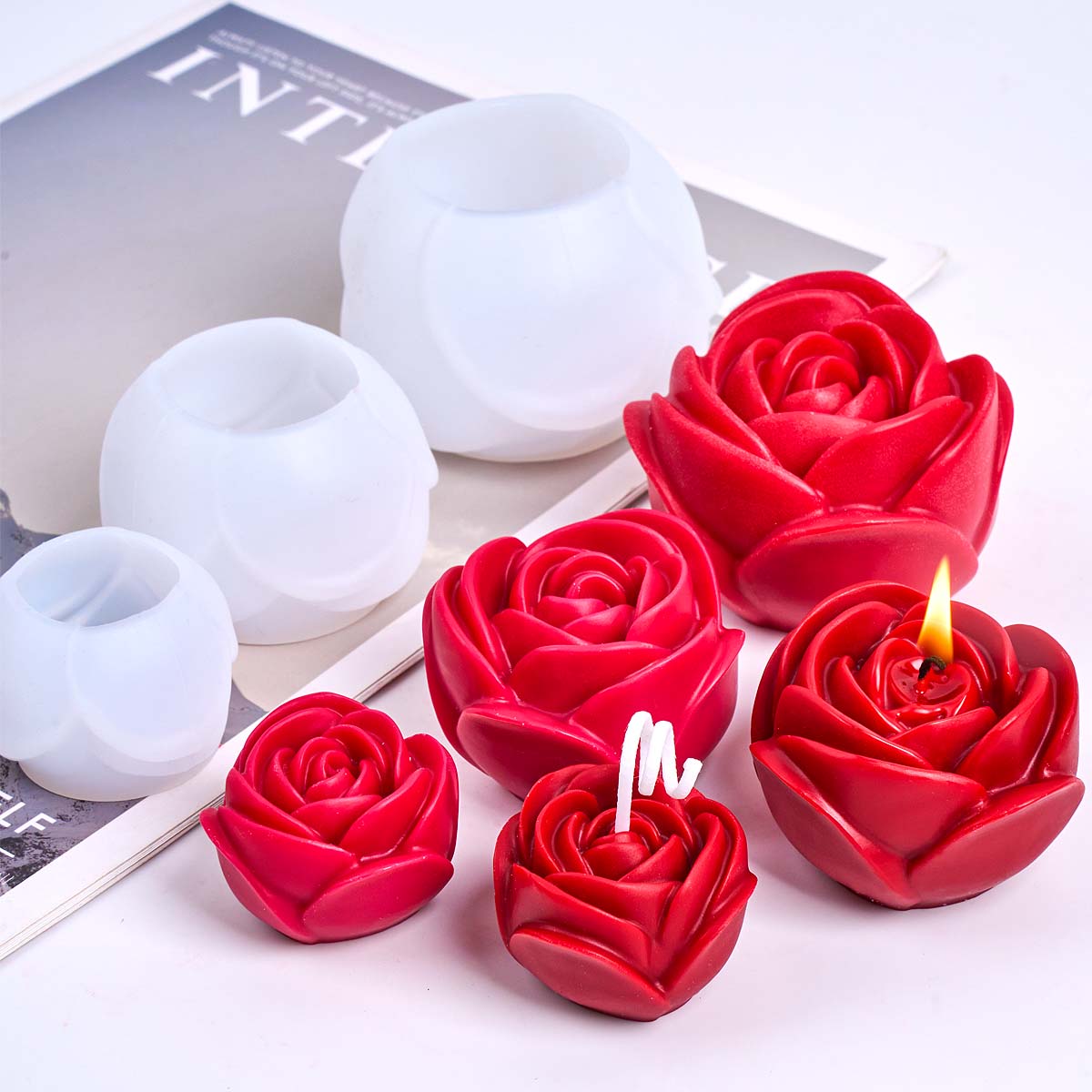 3D Flower Shape Silicone Candl - Candle Making Party review and price