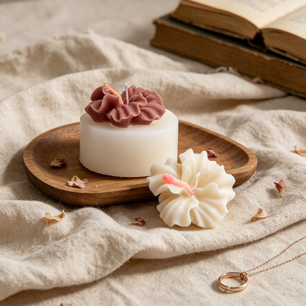 2pcs Hibiscus Flower Candle Mo - Candle Making Party review and price